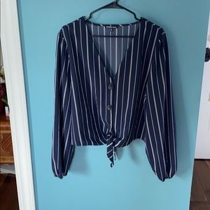 Striped button up blouse